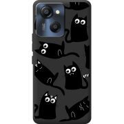 Прозорий чохол BoxFace Blackview Oscal Modern 8 с 3D-глазками Black Kitty