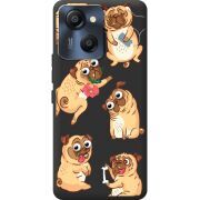 Прозорий чохол BoxFace Blackview Oscal Modern 8 с 3D-глазками Pug