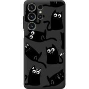 Прозорий чохол BoxFace Oukitel C1 с 3D-глазками Black Kitty