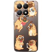 Прозорий чохол BoxFace Xiaomi 15T с 3D-глазками Pug