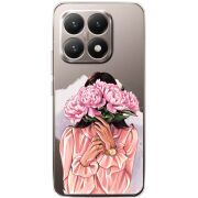 Прозорий чохол BoxFace Xiaomi 15T Девушка с Пионами