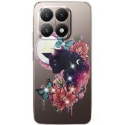 Чохол зі стразами Xiaomi 15T Cat in Flowers