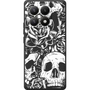 Чорний чохол BoxFace Xiaomi 15T Skull and Roses