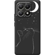 Чорний чохол BoxFace Xiaomi 15T Місячний кіт