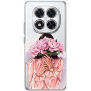 Прозорий чохол BoxFace Xiaomi Redmi Note 15 Pro Plus Девушка с Пионами