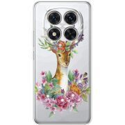 Чохол зі стразами Xiaomi Redmi Note 15 Pro Plus Deer with flowers