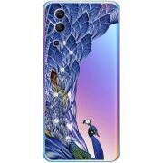 Чехол со стразами Vivo Y72 5G Peafowl