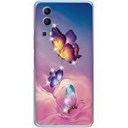 Чехол со стразами Vivo Y72 5G Butterflies