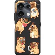 Прозрачный чехол BoxFace Umidigi G9 5G с 3D-глазками Pug