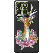 Чохол зі стразами Moto Edge 70 Deer with flowers