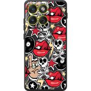 Чорний чохол BoxFace Moto Edge 70 Rock Graffiti