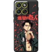 Чорний чохол BoxFace Moto Edge 70 Атака Титанов Леви