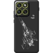 Чорний чохол BoxFace Moto Edge 70 Військовий літак