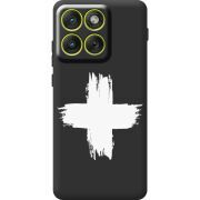 Чорний чохол BoxFace Moto Edge 70 Білий хрест ЗСУ
