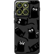 Прозорий чохол BoxFace Moto Edge 70 с 3D-глазками Black Kitty