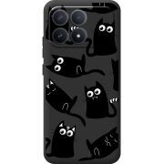 Прозорий чохол BoxFace Poco F8 Pro с 3D-глазками Black Kitty