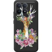 Чохол зі стразами Poco F8 Pro Deer with flowers