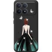 Чохол зі стразами Poco F8 Pro Girl in the green dress