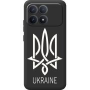 Чорний чохол BoxFace Poco F8 Pro Тризуб монограмма ukraine