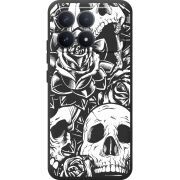 Чорний чохол BoxFace Poco F8 Pro Skull and Roses