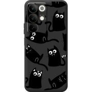 Прозорий чохол BoxFace Realme C85 с 3D-глазками Black Kitty