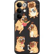 Прозорий чохол BoxFace Realme C85 с 3D-глазками Pug