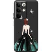 Чохол зі стразами Realme C85 Girl in the green dress