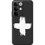 Чорний чохол BoxFace Realme C85 Білий хрест ЗСУ