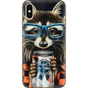 Чехол Uprint Apple iPhone XS Енот с банкой
