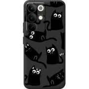 Прозорий чохол BoxFace Realme C85 Pro с 3D-глазками Black Kitty