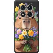 Прозорий чохол BoxFace Xiaomi Redmi Note 15 Pro Капибара з квітами