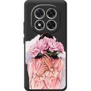 Прозорий чохол BoxFace Poco M8 Pro Девушка с Пионами