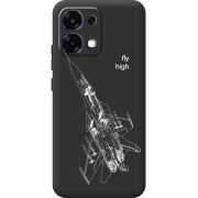 Чорний чохол BoxFace OPPO A6 Pro Військовий літак