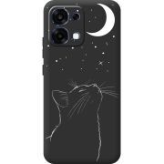 Чорний чохол BoxFace OPPO A6 Pro Місячний кіт