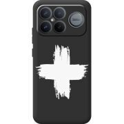 Чорний чохол BoxFace Poco F8 Pro Ultra Білий хрест ЗСУ