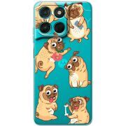 Прозорий чохол BoxFace Moto G57 Power с 3D-глазками Pug