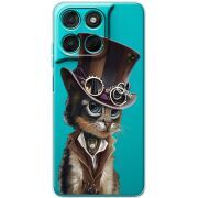 Прозорий чохол BoxFace Moto G57 Power Steampunk Cat