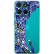 Чохол зі стразами Moto G57 Power Peafowl