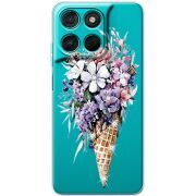 Чохол зі стразами Moto G86 Power Ice Cream Flowers