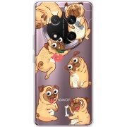 Прозорий чохол BoxFace Honor X9c с 3D-глазками Pug
