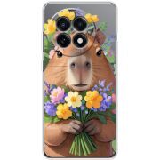 Прозорий чохол BoxFace OnePlus Ace 5 Капибара з квітами