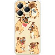 Прозорий чохол BoxFace Realme 15T с 3D-глазками Pug