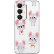 Прозорий чохол BoxFace Tecno Spark 40 Pro Plus с 3D-глазками Mouse