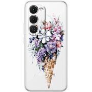 Чохол зі стразами Tecno Spark 40 Pro Plus Ice Cream Flowers