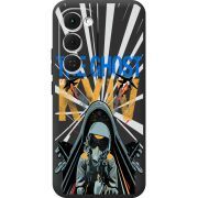 Чорний чохол BoxFace Tecno Spark 40 Pro Plus Привид Києва в дії