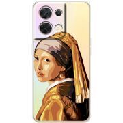 Прозорий чохол BoxFace OPPO Reno 8 5G Девушка с жемчужной серёжкой