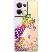 Прозорий чохол BoxFace OPPO Reno 8 5G Colorful Giraffe