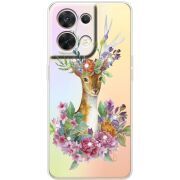 Чохол зі стразами OPPO Reno 8 5G Deer with flowers