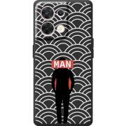 Чорний чохол BoxFace OPPO Reno 8 5G Man Pattern