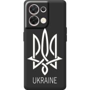 Чорний чохол BoxFace OPPO Reno 8 5G Тризуб монограмма ukraine